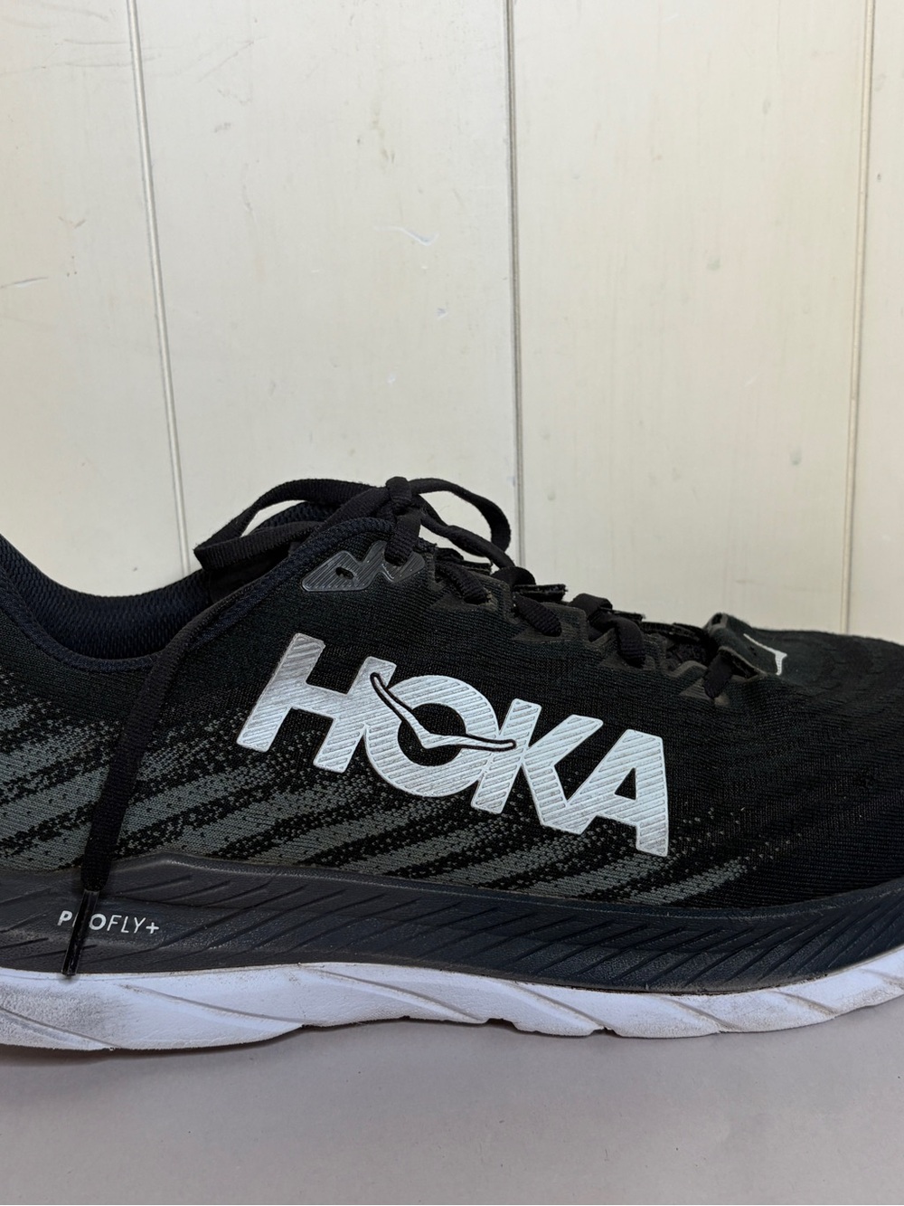 Hoka One One Mach 5 Shoes Black White Athletic Running Sneakers Mens Size 11.5 - Picture 4 of 10